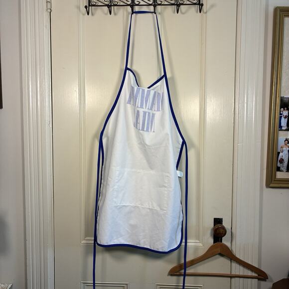 Mamma Mia Kitchen Apron White Musical Souvenir Swag Broadway Cotton Front Pocket - Picture 3 of 3